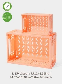 SHEIN Basic living Folding Storage Crate - Pink - View 3