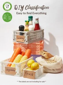 SHEIN Basic living Folding Storage Crate - Pink - View 5