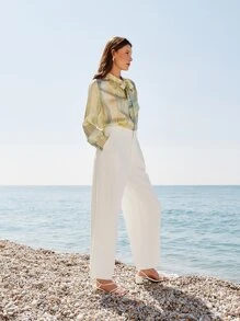 MOTF X MONET INSPIRED 100% SILK STRIPE TOP - Multicolor - View 5