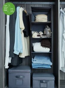 SHEIN Basic living BASIC LIVING Exclusivo organizador de clóset colgante reciclado con 4 estantes - Gris - Ver 7