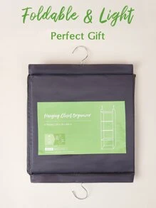 SHEIN Basic living BASIC LIVING Exclusivo organizador de clóset colgante reciclado con 4 estantes - Gris - Ver 8