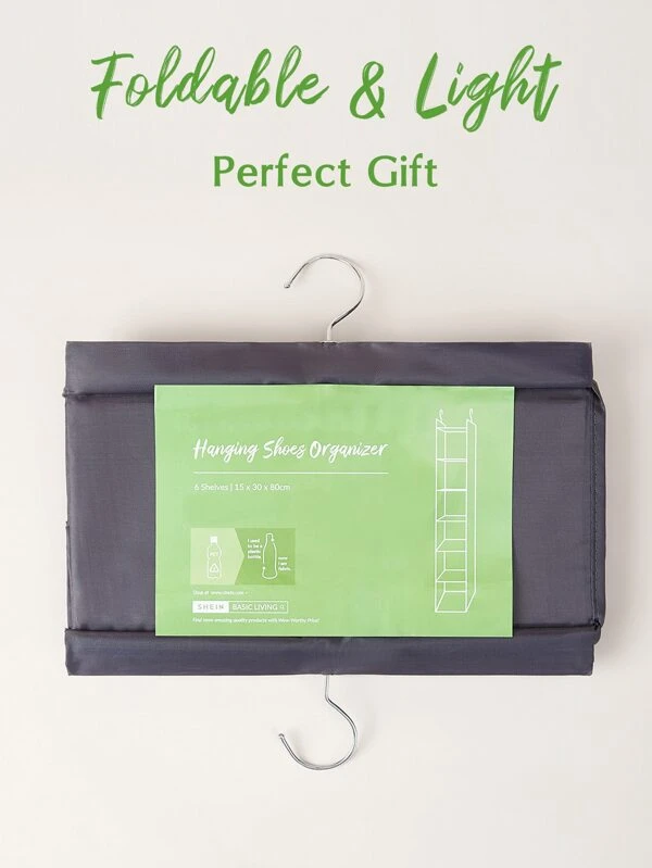 SHEIN BASIC LIVING Exclusive Recycled Hanging Shoes Organizer 6shelves