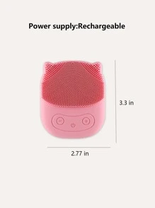 矽膠電動潔面刷帶充電線 - 淺粉色 - 查看 3