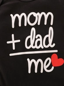 Baby Boy Heart & Letter Graphic Bodysuit - Black - View 4