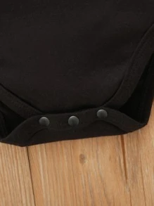 Baby Boy Heart & Letter Graphic Bodysuit - Black - View 5