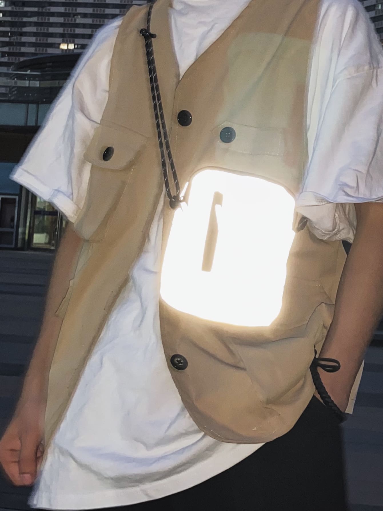 High School Students University Freshman Multifunctional Sling Bag Shoulder Bag Casual Bag Mini Men Reflective Zipper Front For Travel,College,Outdoors,Sports,Commute - Grey - View 1