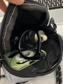 High School Students University Freshman Multifunctional Sling Bag Shoulder Bag Casual Bag Mini Men Reflective Zipper Front For Travel,College,Outdoors,Sports,Commute - Grey - View 7