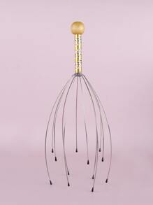 Masajeador de cuero cabelludo, escuela, vuelta al colegio, viaje, artículos de viaje, artículos del hogar, spa, herramienta de masaje, masaje, masajeador, spa - Dorado - Ver 2