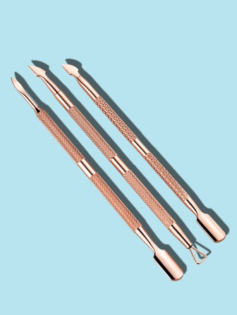 3pcs Rose Gold Nail Polish Remover & Manicure Set
