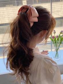 蝴蝶結裝飾香蕉夾 - 粉色 - 查看 1