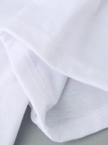 Manfinity 男士1入組聖誕麋鹿和標語圖案T恤 - 白色 - 查看 5