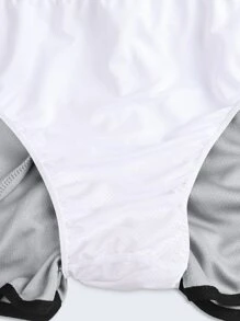 G Gradual Men Zipper Pocket Contrast Binding Sports Shorts - Light Grey - View 5