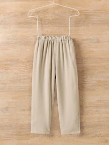 Toddler Girls Shawl Neck Belted Vest Blazer & Cami Top & Pants - Khaki - View 7