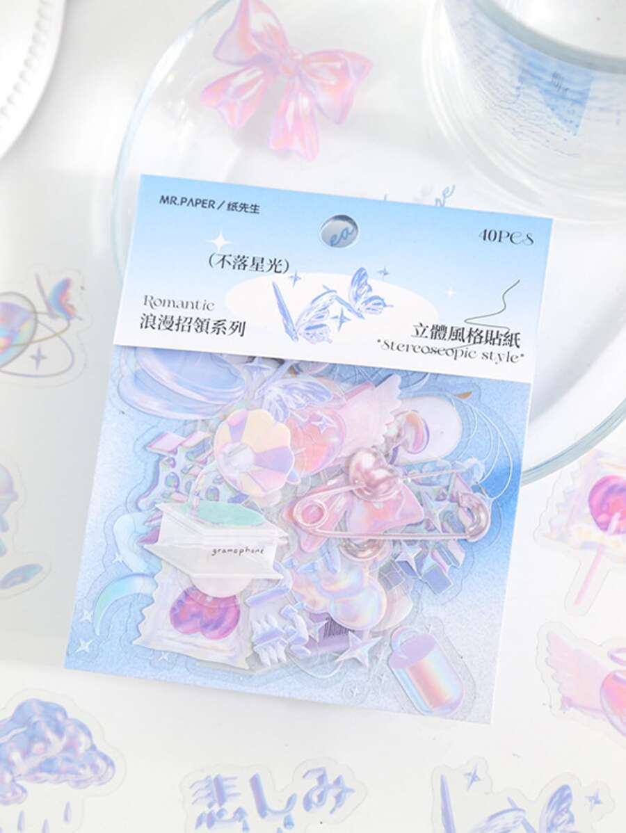 40pcs Mixed Pattern Sticker - Multicolor - View 1