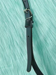 ROMWE J-Fashion Solid Criss Cross Ring Linked Harness Belt - Black - View 4