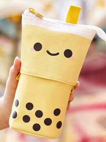 1入組珍珠奶茶形狀筆袋 - 黃色 - 查看 4