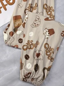 蛋糕和字母圖案睡衣套裝 - 彩色 - 查看 4