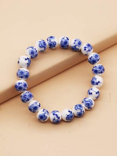 印花球裝飾串珠手鏈