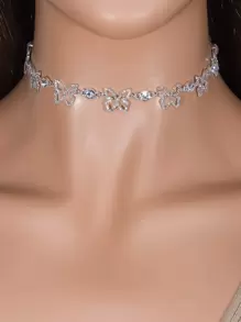 水鑽蝴蝶裝飾項鍊