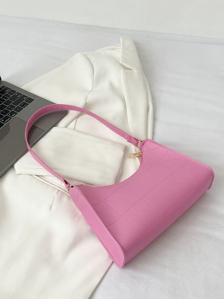 Stitch Detail Bag - Pink - View 1