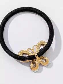 Goma para el pelo con diseño de mariposa - Negro - Ver 3