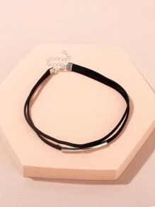 Multilayer Velvet Curved Choker Double Layer Collar Gothic Black Punk Accessories