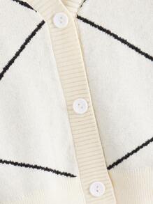 Niñito Cárdigan con patrón geométrico - Blanco - Ver 3