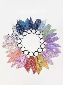 15入組小花印花圍巾頭髮綁帶波希米亞風格 - 彩色 - 查看 1