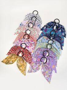 15入組小花印花圍巾頭髮綁帶波希米亞風格 - 彩色 - 查看 2