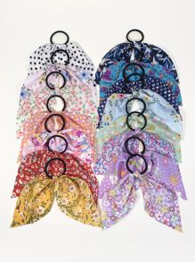 15入組小花印花圍巾頭髮綁帶波希米亞風格 - 彩色 - 查看 5