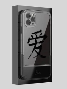 con estampado de letra china Funda de celular transparente con invisible escritorio Soporte - Multicolor - Ver 3