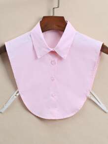 1入實色迷你polo衫領子,簡約式半身襯衫領子,內配假領子 - 粉色 - 查看 1