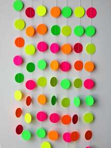 1set Dot Shaped Random Glow-in-the-dark Hanging Garland, Colorful Paper Hanging Decoration For Party Decor
