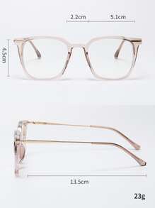 Square Frame Women's Fashionable Design Glasses - Champagne - View 4