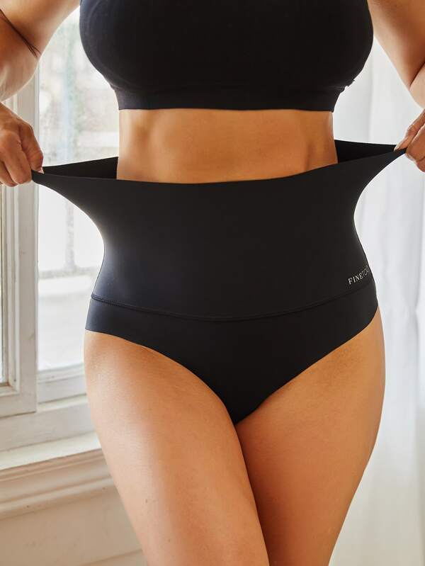FINETOO Letter Graphic High Rise Panty