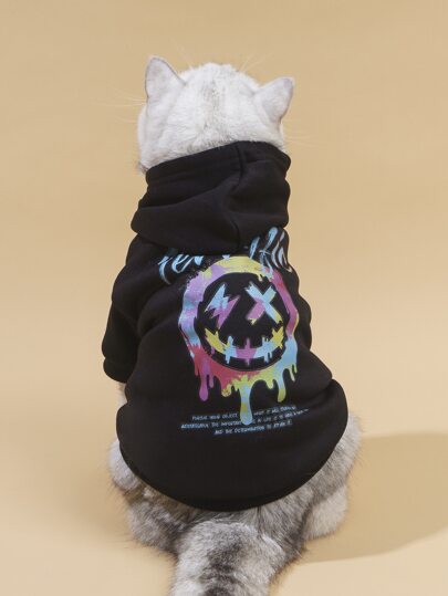 PETSIN Sudadera con capucha con gráfico de letra para perros - Sudadera cómoda para perros; Adecuada para paseos de otoño e invierno, relajarse en casa, salidas festivas, eventos familiares y comodidad diaria.