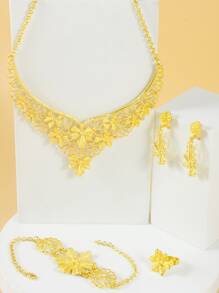 Bộ trang sức trang trí hoa 5 cái - Vàng - Xem 1