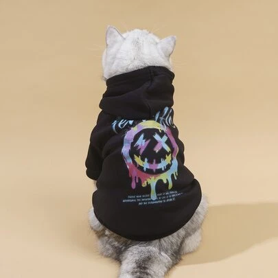 PETSIN Letter Graphic Pet Hoodie For Dogs - Cozy Hoodie For Dogs; Suitable For Autumn And Winter Walks, Relaxing At Home, Festive Holiday Outings, Family Events, And Everyday Comfort.