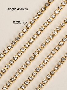 1卷450cm水鑽裝飾鏈條DIY首飾配件 - 金黃色 - 查看 3