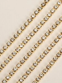 1卷450cm水鑽裝飾鏈條DIY首飾配件 - 金黃色 - 查看 4