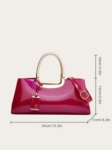 zijinling Patent Leather Handbag - Hot Pink - View 6