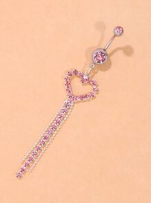 水鑽愛心裝飾臍環中性時尚朋克身體穿刺首飾