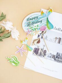 5pcs Ocean Themed Cake Topper Decoration - Multicolor - View 2