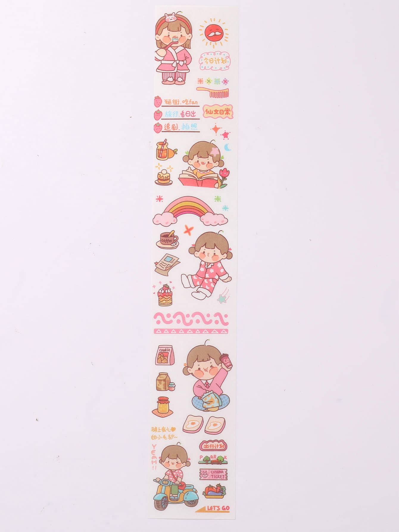 xiqixin 1張卡通圖案貼紙 - 粉色 - 查看 1