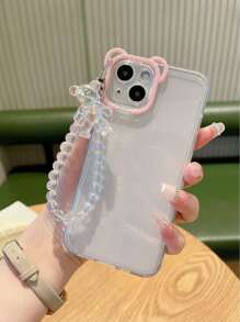 透明手機殼帶相機支架和手機掛繩 - 粉色 - 查看 1