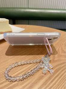 透明手機殼帶相機支架和手機掛繩 - 粉色 - 查看 2