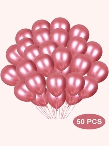 50入組金屬質感乳膠小氣球 - 紅色 - 查看 3