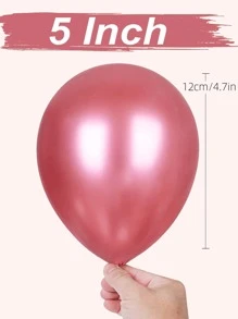 50入組金屬質感乳膠小氣球 - 紅色 - 查看 4