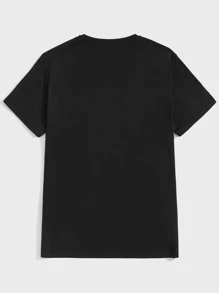 Manfinity VCAY Men Bear & Letter Graphic Tee - Black - View 2