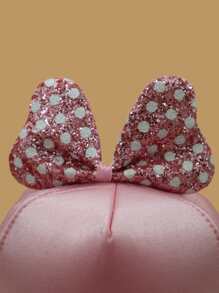 Toddler Girls Rhinestone Letter & Cartoon Ear Decor Baseball Cap
